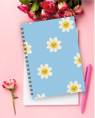 RLanyard wiro bound, A5 Notebook unruled/plain, lamination Gloss Cover 150 Pages(Blue)