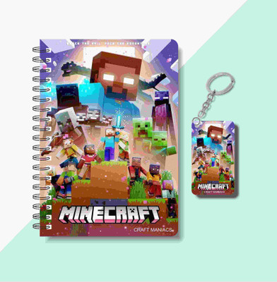 craft maniacs MINECRAFT DIARY & KEYCHAIN A5 Notebook RULED 120 Pages(Multicolor)