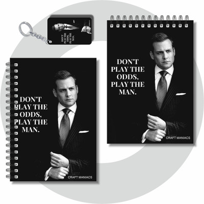 craft maniacs SUITS A6 NOTEBOOKS A6 Diary UNRULED 100 Pages(BLACKWhite, Black)