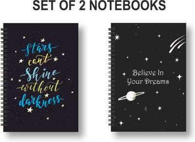 ROT RIX combo of 2 Notebooks A5 Diary Ruled 144 Pages(Black, Pack of 2)