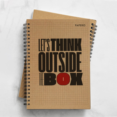 Papero Square Grid A4 Notebook Checks 100 Pages(Red)