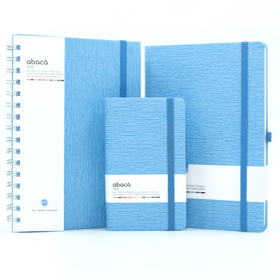 comma Abaca A5 HB, A5 WB & A6 Pocket Size Combo Assorted Notebook Ruled 192 Pages(Sky Blue, Pack of 3)