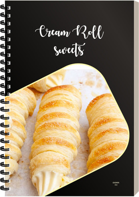 ESCAPER Cream Roll Sweets Diary, Recipe Tracking Superior Diary for Men, Women & Boys A5 Diary Ruled 160 Pages(Cream Roll Sweets)