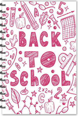 ESCAPER Back To School (Ruled - A5 Size) Designer Notebook, Student Notebook, Slogan Notebook A5 Notebook Ruled 160 Pages(Red,White)