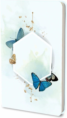 The Red Prints Blue Butterfly Diary for Writing | Notebook A5 Notebook plain 200 Pages(Multicolor)