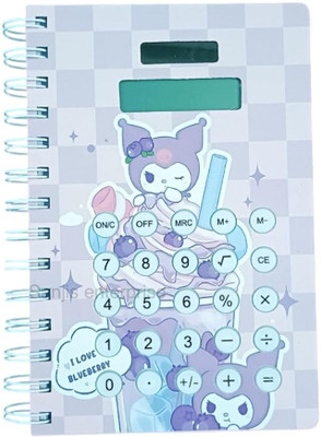 Balaji Trader Cartoon Calculator Notebook A5 Size, Spiral Bound Diary with Calculator Button A5 Diary Ruled 160 Pages(Multicolor)