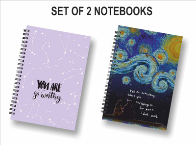 ROT RIX Wirebound journal A5 Diary Unruled, blank 144 Pages(Multicolor, Pack of 2)