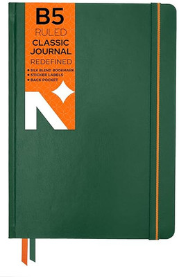 NEORAH Ruled Journal - 110 GSM - Office Hardcover B5 Notebook Single Rule 160 Pages(Dark Green)