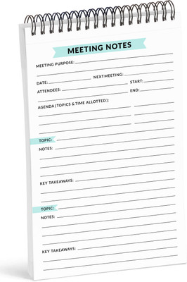 Inkdotpot Spiral Binding Notepad Regular Planner Unruled 50 Pages(White)