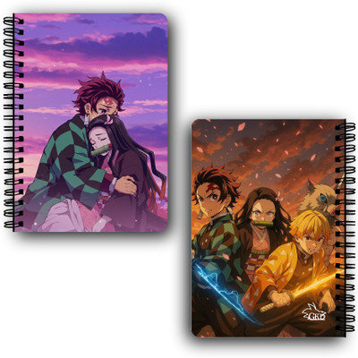 Goku Ki Dukan Demon Slayer Anime Notebook A5 Diary Unruled 140 Pages(Mulitcolour)