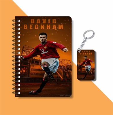 craft maniacs FOOTBALLER DIARY & KEYCHAIN A5 Note Pad RULED 120 Pages(Multicolor)