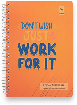 Pragya Spiral Multi Subject Notebook | (18x24 CM) | 600 GSM Cover B5 Notebook Unruled | Plain 300 Pages(Multicolor, Pack of 4)