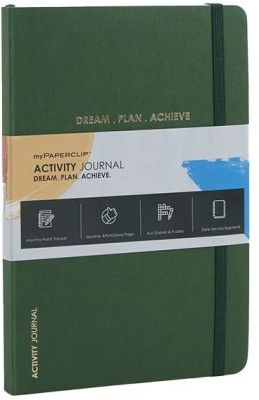 myPAPERCLIP Activity Journal, featuring Monthly Habit Tracker, Green, Regular Journal Dotted 144 Pages(Green)