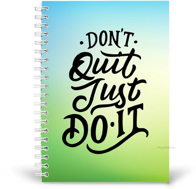 PurpleBees Don’t quit just do it Quotes Diary Motivational Notebook | A5 Notebook Plain 150 Pages(Multicolor)