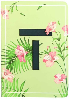 Doodle Initial T lasercut Notebook,B6 (6.69 X 4.72 X 0.5 Inches), 200 Pages, 80 GSM, Diary for Women B6 Notebook Ruled 192 Pages(MulticolorT)