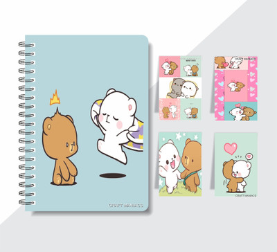 craft maniacs MILK & MOCHA 2023 COLLECTION A5 Notebook RULED 160 Pages(Multicolor)