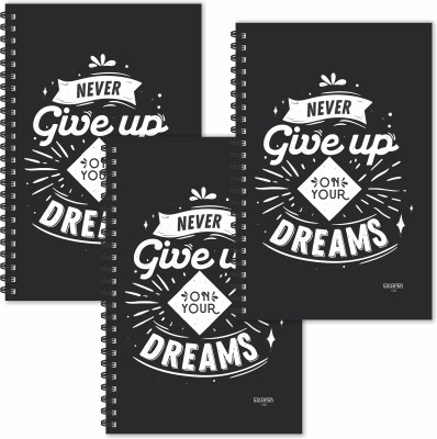 ESCAPER Never Give Up on Your Dreams Motivational Quotes Diaries (Ruled - A5 Size - SUPER SAVER Pack of 3 Diaries), Quotes on Diaries A5 Diary Ruled 160 Pages(Multicolor, Pack of 3)