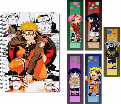 craft maniacs NARUTO DIARY & FREEBIE BOOKMARKS A5 Notebook RULED 100 Pages(Multicolor)
