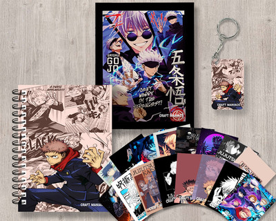 craft maniacs JUJUTSU KAISEN GIFTING SET A5 Notebook RULED 120 Pages(White)