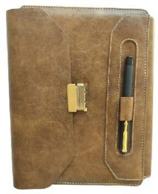 SMKT LOCK FOLDER DIARY 2024 | PLANNER ORGANISER DIARY | 365 Pages Thick Refillable B5 Planner ruled 365 Pages(BROWN1)