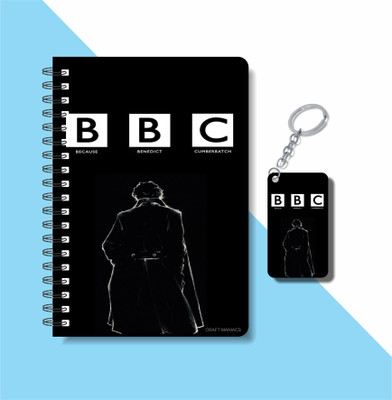 craft maniacs 2023 SHERLOCK COLLECTION A5 Notebook RULED 160 Pages(Black)