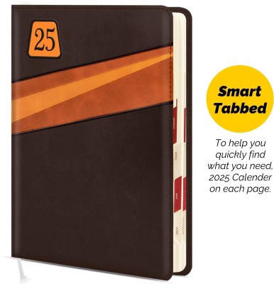 Abstract Collection B5 Month or Day Planner Diary B5 Diary Single Rule With Bookmark Ribbon 365 Pages(Brown Beige)