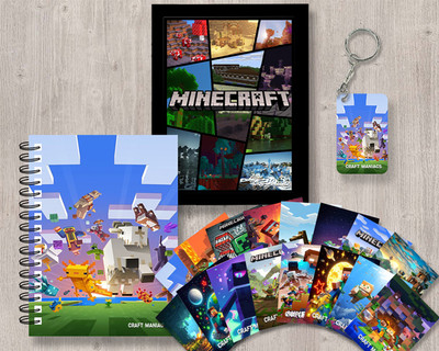craft maniacs MINECRAFT GIFTING COMBO A5 Notebook RULED 120 Pages(Black)