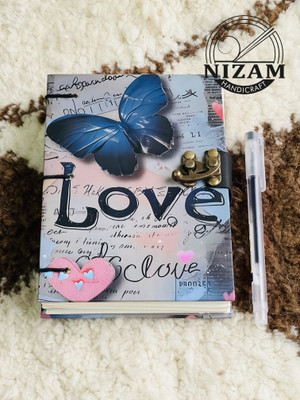 NIZAM HANDICRAFT Butterflys Love Print special binding A5 Diary Un-Ruled A5 Diary 200 200 Pages(Multicolur)