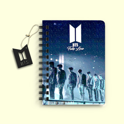 DI-KRAFT BTS Boys Printed Diary for Home and office use A5 Diary Unruled 160 Pages(Sea Blue)