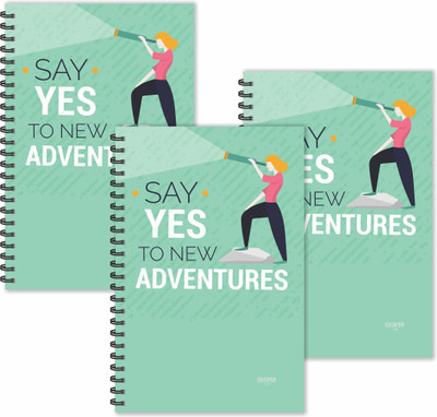 ESCAPER Say Yes to new Adventures Motivational Quotes Diaries (Ruled - A5 Size - SUPER SAVER Pack of 3 Diaries), Quotes on Diaries A5 Diary Ruled 160 Pages(Multicolor, Pack of 3)