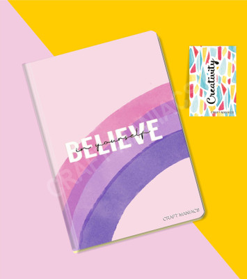 craft maniacs GLUEBIND DIARY A5 Diary RULED 100 Pages(Multicolor)