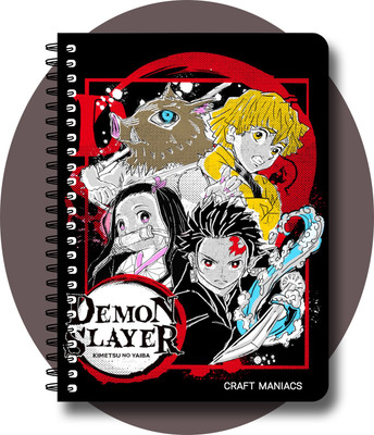 craft maniacs demon s DIARY A5 Notebook RULED 160 Pages(Multicolor)