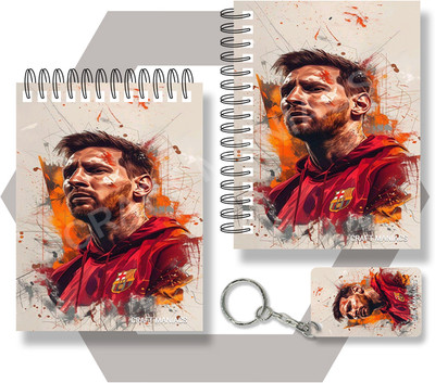 craft maniacs MESSI A6 NOTEBOOKS A6 Diary UNRULED 100 Pages(Multicolor)