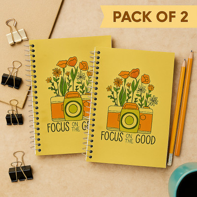 GARGANDASSOCI SPECTRUM A5 Diary PLAIN AND UNRULLED 150 Pages(Yellow, Pack of 2)