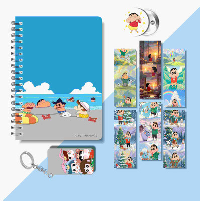 craft maniacs 2025 SHINCHAN DIARYOKMARKS & ONE KEYCHAIN & ONE BADGE A5 Diary RULED 160 Pages(Multicolor)