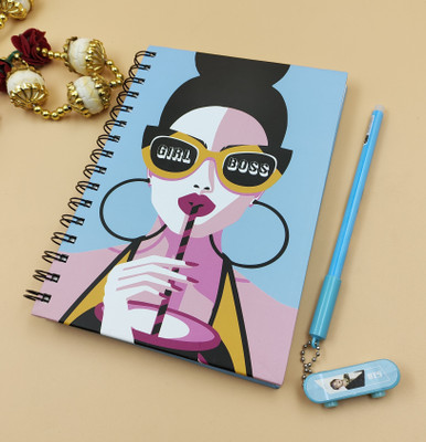 Paper Bear Fancy A4 Diary ruled 80 Pages(Light Blue, Pack of 2)