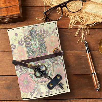 DI-KRAFT Handmade Classic Design Printed Leather Diary A6 Diary Unruled 150 Pages(Multicolor)