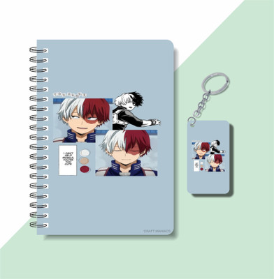 craft maniacs 2023 ANIME DIARY + KEYCHAIN A5 Notebook RULED 160 Pages(Multicolor)