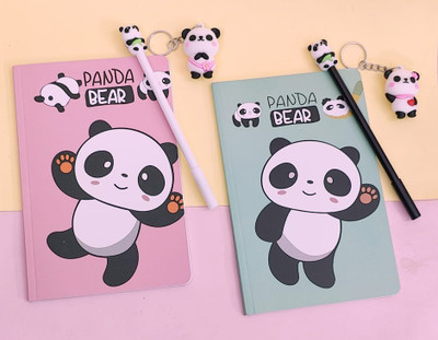 Tera13 panda A5 Diary ruled 60 Pages(Multicolor, Pack of 6)