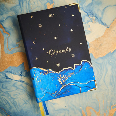 Doodle Premium Dreamy Sky A5 Notebook With Metal Corners 160 Pages(Navy Blue)
