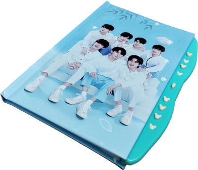 TECHNOCHITRA Korean Music Legends Secret Password Lock Diary A5 Notebook Ruled 55 Pages(Multicolor)