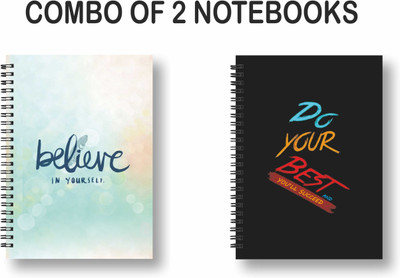 ROT RIX combo of 2 Notebooks A5 Diary ruled 144 Pages(Green, Black, Pack of 2)
