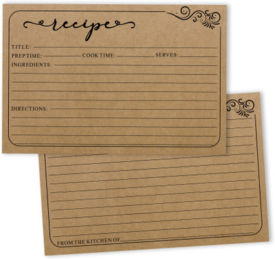 Inkdotpot Recipe Card Regular Planner Unruled 50 Pages(Brown, Pack of 50)
