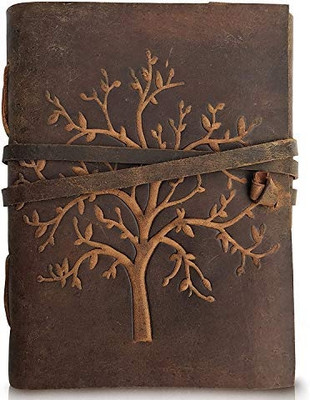 Prathak Exports Handmade Leather Diary A5 Diary Plain 100 Pages(Brown)