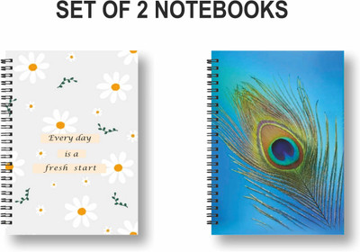 ROT RIX combo of 2 Notebooks A5 Diary ruled 144 Pages(White, Blue, Pack of 2)