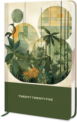 Diarymart Hardbound Go Green 2025 Diary with Dates I New Year Planner Diary 2025 I A5 Diary Ruled 344 Pages(Forest Green)