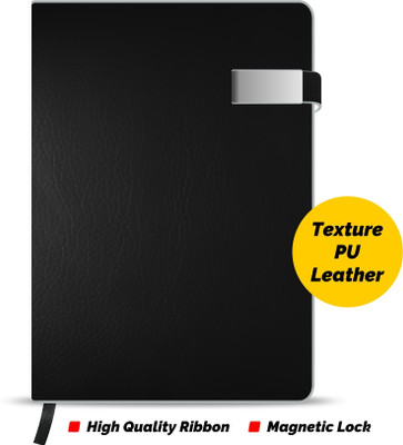 Abstract Collection A5 Executive & Corporative, Designer with Magnetic Lock Undated notebook A5 Notebook Single rule 200 Pages(Black)