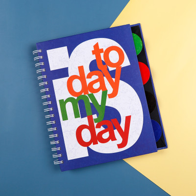 ARCHIES Is Today My Day Spiral Notebook A4 Note Book Ruled 192 Pages(Blue)
