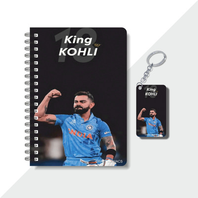 craft maniacs CRICKET 2025 DIARY & WOODEN KEYCHAIN A5 Diary RULED 160 Pages(Multicolor)