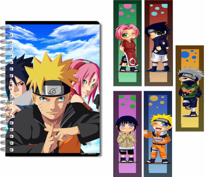 craft maniacs NARUTO DIARY & FREEBIE BOOKMARKS A5 Notebook RULED 100 Pages(Multicolor)
